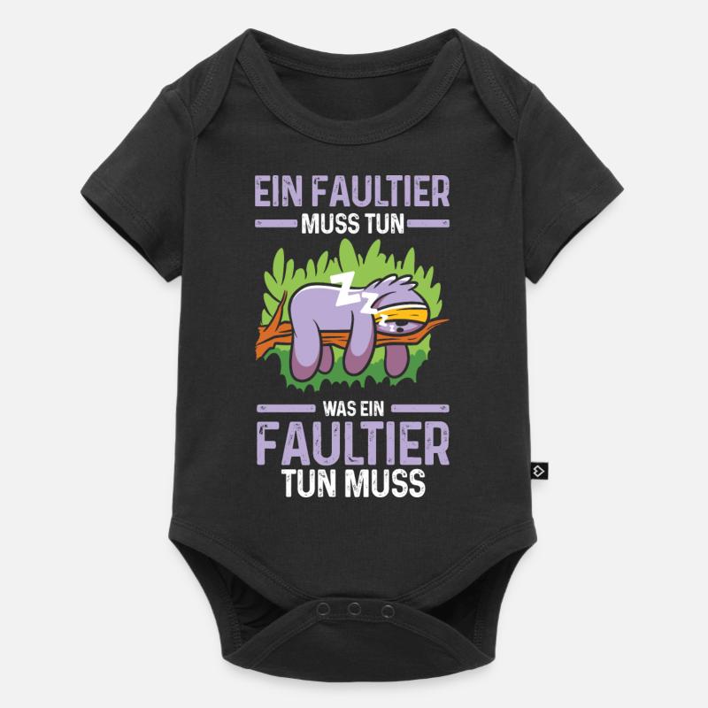 Faultier - Baby Premium Kurzarmbody - Schwarz