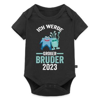 Ich werde großer Bruder 2023 - Baby Premium Kurzarmbody - Schwarz - Vorne