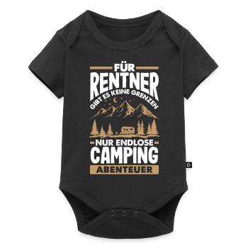Für Rentner gibt es nur endlose Campingabenteuer - Baby Premium Kurzarmbody - Schwarz - Vorne