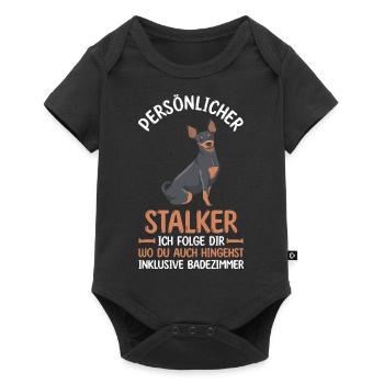 Hund Pinscher - Baby Premium Kurzarmbody - Schwarz - Vorne
