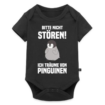 Tiermotiv Pinguin - Baby Premium Kurzarmbody - Schwarz - Vorne