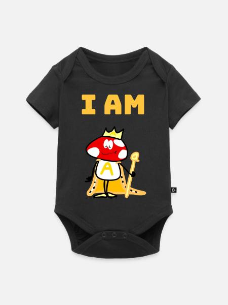 I am A - Baby Premium Kurzarmbody - Schwarz
