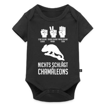 Terrarium Echsen Reptilien - Baby Premium Kurzarmbody - Schwarz - Vorne