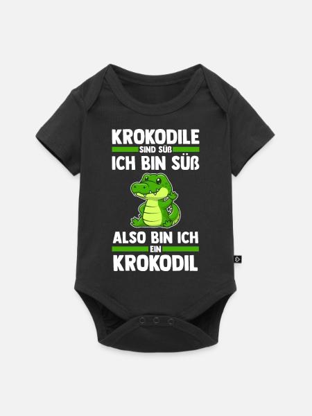 Krokodile - Baby Premium Kurzarmbody - Schwarz
