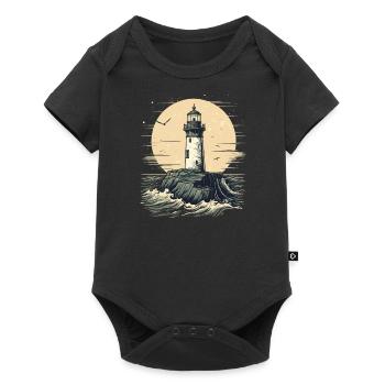 Lighthouse Coast Sea Sea Ocean Baltic Sea North Sea - Baby Premium short-sleeve bodysuit - black - Front