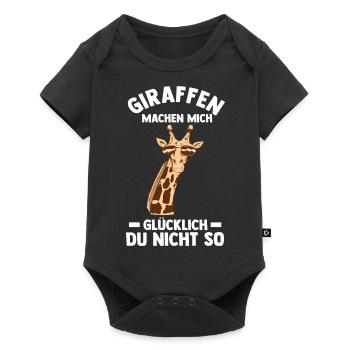 Giraffe Giraffen - Baby Premium Kurzarmbody - Schwarz - Vorne