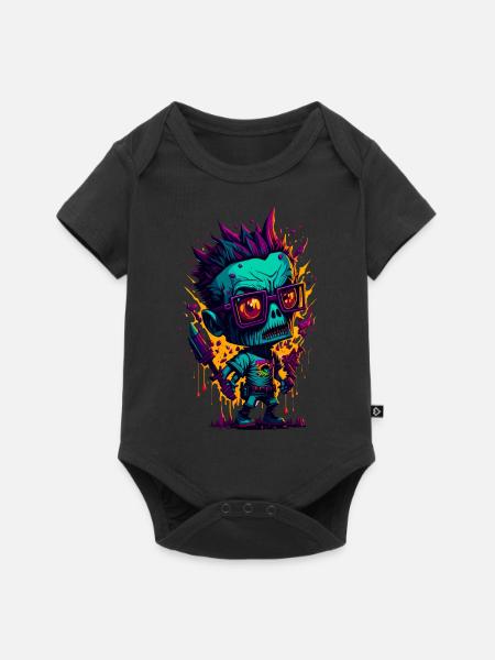 Bunter cooler Zombie - Baby Premium Kurzarmbody - Schwarz