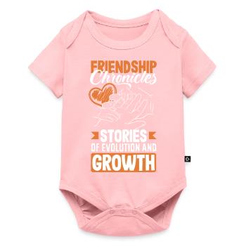 Friendship Chronicles Stories of Evolution and - Baby Premium Kurzarmbody - Rosa - Vorne