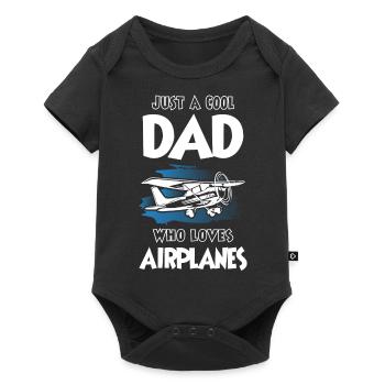 Just a Cool Dad Who Loves Airplanes - Baby Premium short-sleeve bodysuit - black - Front