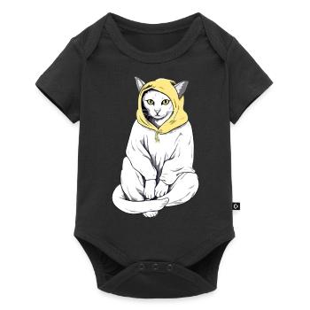 Kroki le chat à capuche - Body à manches courtes Premium Bébé - noir - Devant