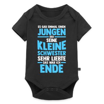 Geschwister Bruder Schwestern Schwester - Baby Premium Kurzarmbody - Schwarz - Vorne