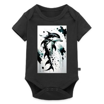 Dolphin Magic: Votre style, votre grâce - Body à manches courtes Premium Bébé - noir - Devant