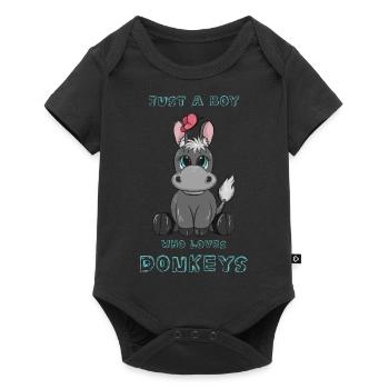 Just A Boy Who Loves Donkeys - Baby Premium short-sleeve bodysuit - black - Front