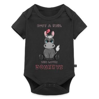 Just A Girl Who Loves Donkeys - Baby Premium short-sleeve bodysuit - black - Front