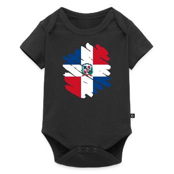 République dominicaine Drapeau Dom Rep Drapeau Voyage - Body à manches courtes Premium Bébé - noir - Devant