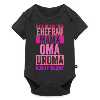 Mutter Mama Oma Uroma - Baby Premium Kurzarmbody - Schwarz - Vorne