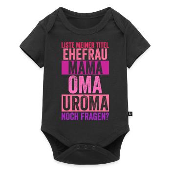 Mutter Mama Oma Uroma - Baby Premium Kurzarmbody - Schwarz - Vorne