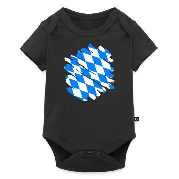 Drapeau de Bavière utilisé Look drapeau bavarois Vintage - Body à manches courtes Premium Bébé - noir - Devant