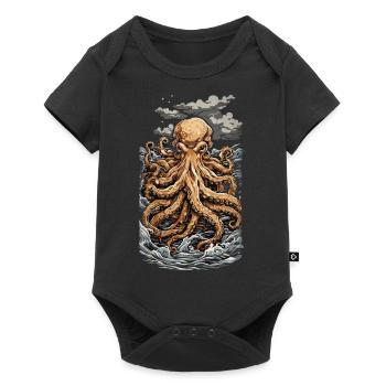 Ukiyo-e Octopus Retro Japanese Sea Art - Baby Premium short-sleeve bodysuit - black - Front