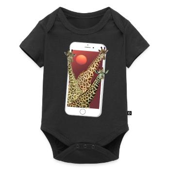 Girafes - Soleil - Smartphone - La faune sauvage en Afrique - Body à manches courtes Premium Bébé - noir - Devant