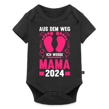 Werdende Mama 2024 - Baby Premium Kurzarmbody - Schwarz - Vorne