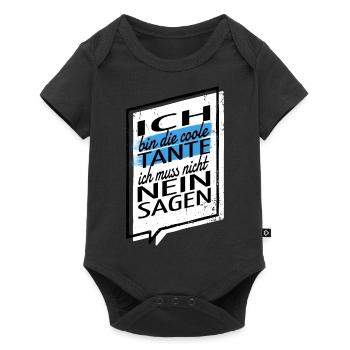 vater humor bday tante katze cool elternschaft - Baby Premium Kurzarmbody - Schwarz - Vorne
