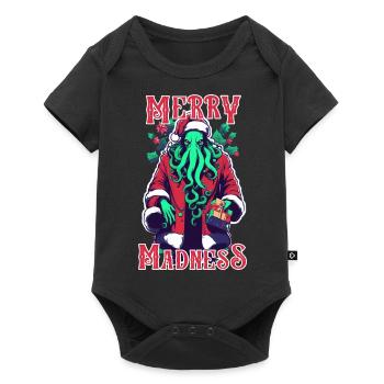 Joyeuse folie - Lovecraftian Cthulhu père Noël cadeau - Body à manches courtes Premium Bébé - noir - Devant