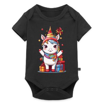 Magical Unicorn Christmas Magic Design - Baby Premium short-sleeve bodysuit - black - Front