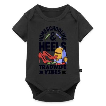 Classic Homeschool Mom Tradwife Homeschooling - Baby Premium short-sleeve bodysuit - black - Front