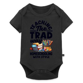 Classic Homeschool Mom Tradwife Homeschooling - Baby Premium short-sleeve bodysuit - black - Front