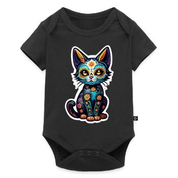 Cat Mexico - Dia de los Muertos - Baby Premium short-sleeve bodysuit - black - Front