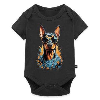 Doberman Chien Streetwear Design Esthétique - Body à manches courtes Premium Bébé - noir - Devant