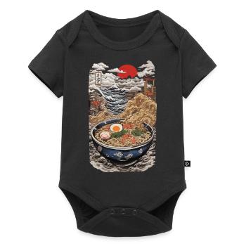 Ramen Ukiyo-E Japanese Noodle Soup Kanji Design - Baby Premium short-sleeve bodysuit - black - Front