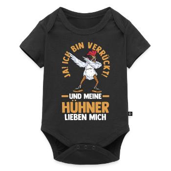 Huhn Hühnerstall Bauernhof Bauer Landwirt Hühner - Baby Premium Kurzarmbody - Schwarz - Vorne