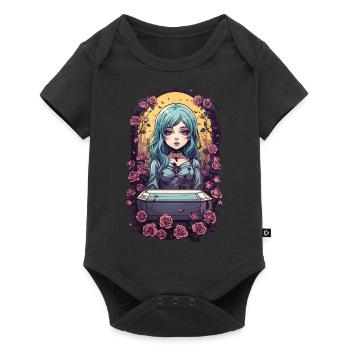 Gothique Anime Kawaii Fille avec des Roses Victorien - Body à manches courtes Premium Bébé - noir - Devant