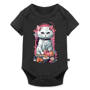 Kawaii chats Sushi Goth Pastel amoureux - Body à manches courtes Premium Bébé - noir - Devant