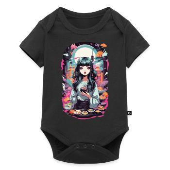 Anime e-Girl Sushi Goth Pastel Streetwear - Body à manches courtes Premium Bébé - noir - Devant