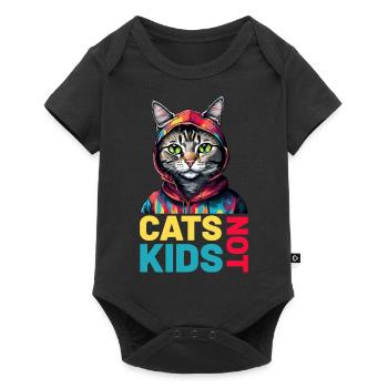 Cats not kids funny cat sayings - Baby Premium short-sleeve bodysuit - black - Front