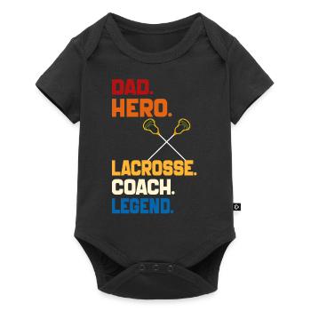 Dad Hero Lacrosse Coach Legend 2024 Sports Vintage - Baby Premium short-sleeve bodysuit - black - Front