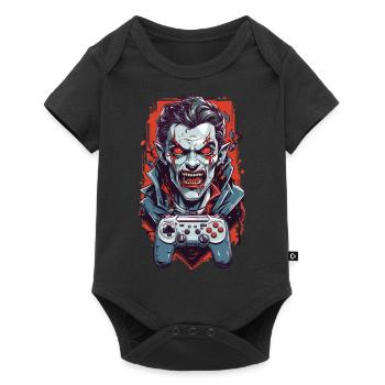 Rétro Vampire goule Halloween Gamer Design - Body à manches courtes Premium Bébé - noir - Devant