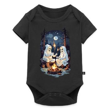 Funny Halloween Ghosts Grilling Campfire - Baby Premium short-sleeve bodysuit - black - Front