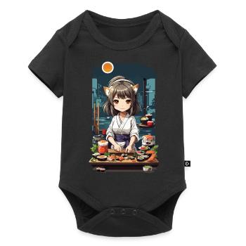 Anime Sushi Master Kawaii Kemonomimi Chef Design - Baby Premium short-sleeve bodysuit - black - Front