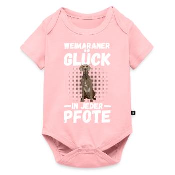 Braque de Weimar chien - Body à manches courtes Premium Bébé - rose - Devant