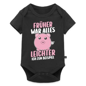 Autrefois, il n’y avait que des dictons drôles de cochon léger - Body à manches courtes Premium Bébé - noir - Devant