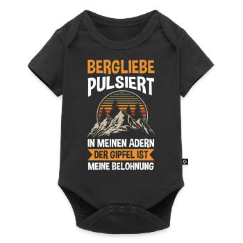 Bergsteiger Wandern Wanderer Klettern Bergsteigen - Baby Premium Kurzarmbody - Schwarz - Vorne