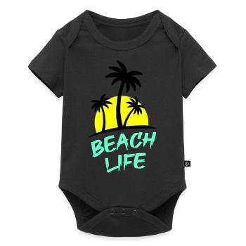 beach life - Baby Premium Kurzarmbody - Schwarz - Vorne