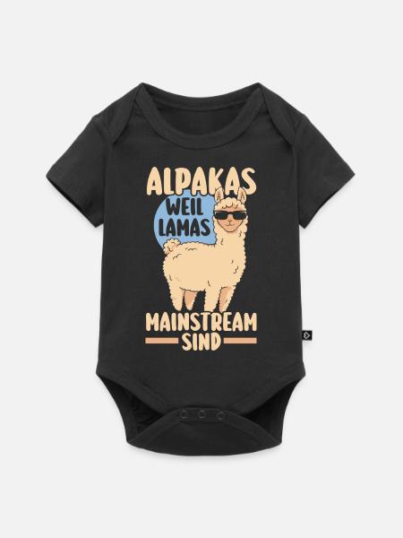 Alpaka - Baby Premium Kurzarmbody - Schwarz