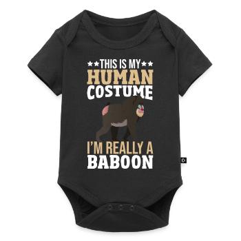 Cadeau pour les amoureux des babouins - Body à manches courtes Premium Bébé - noir - Devant