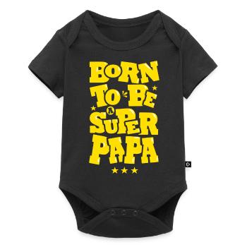 cadeau papa Né pour etre un super papa - Body à manches courtes Premium Bébé - noir - Devant