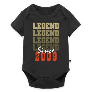 Vintage Geschenk zum 15-jährigen Jubiläum geboren in einem Monat von 2009 - Baby Premium Kurzarmbody - Schwarz - Vorne